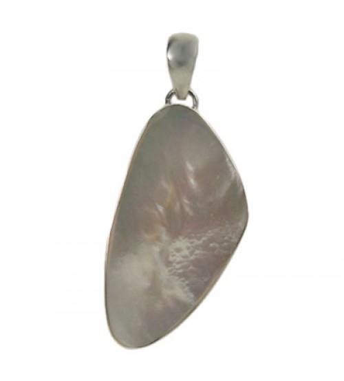 Free Form Mother of Pearl Pendant, Sterling Silver